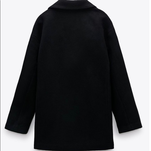 NWT ZARA buttoned oversized blazer coat in black - Picture 3 of 4